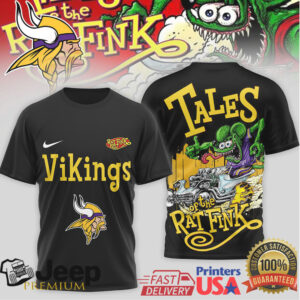 Minnesota Vikings Tales of the Rat Fink Vintage Car Custom T Shirt (2)