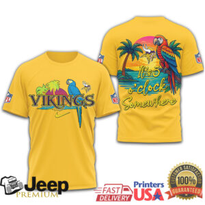 Minnesota Vikings Tropical Parrot Sunset NFL Fan Summer Apparel