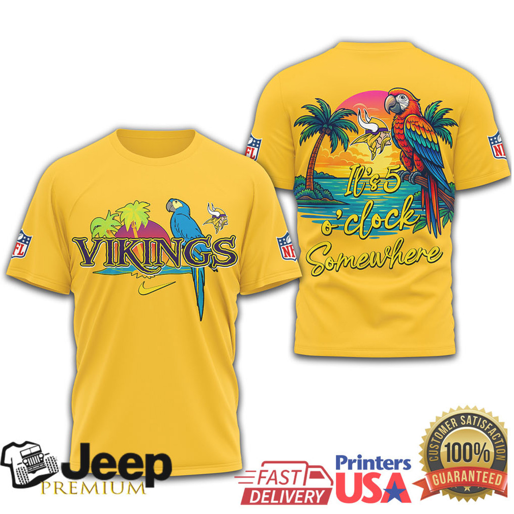 Minnesota Vikings Tropical Parrot Sunset NFL Fan Summer Apparel Minnesota Vikings Tropical Parrot Sunset NFL Fan Summer Apparel