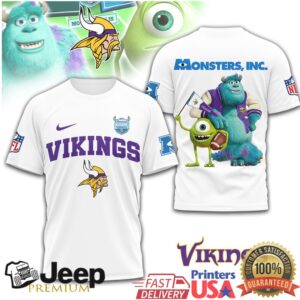 Minnesota Vikings x Monsters Inc. Sulley and Mike NFL Graphic T Shirt