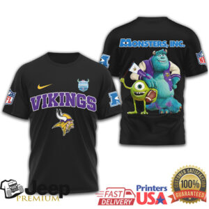 Minnesota Vikings x Monsters Inc. Sulley and Mike NFL Graphic T Shirt