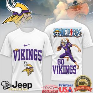 Minnesota Vikings x One Piece Luffy NFL Anime Fan Jersey T Shirt