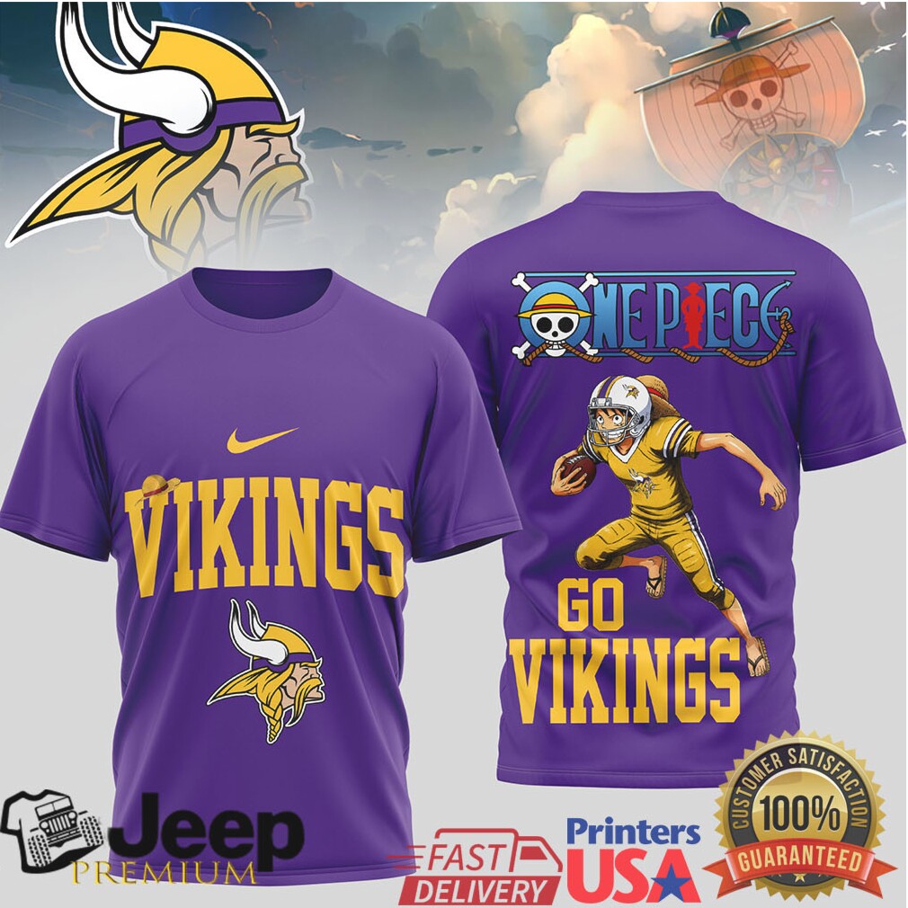 Minnesota Vikings x One Piece Luffy NFL Anime Fan Jersey T Shirt Minnesota Vikings x One Piece Luffy NFL Anime Fan Jersey T Shirt