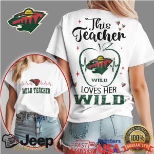 Minnesota Wild Teacher T Shirt This Teacher Loves Her Wild Hockey Fan