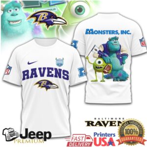 Monsters Inc x Baltimore Ravens Mike & Sulley NFL Fan T Shirt