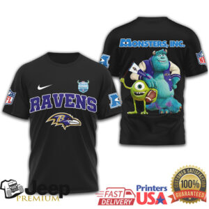 Monsters Inc x Baltimore Ravens Mike & Sulley NFL Fan T Shirt