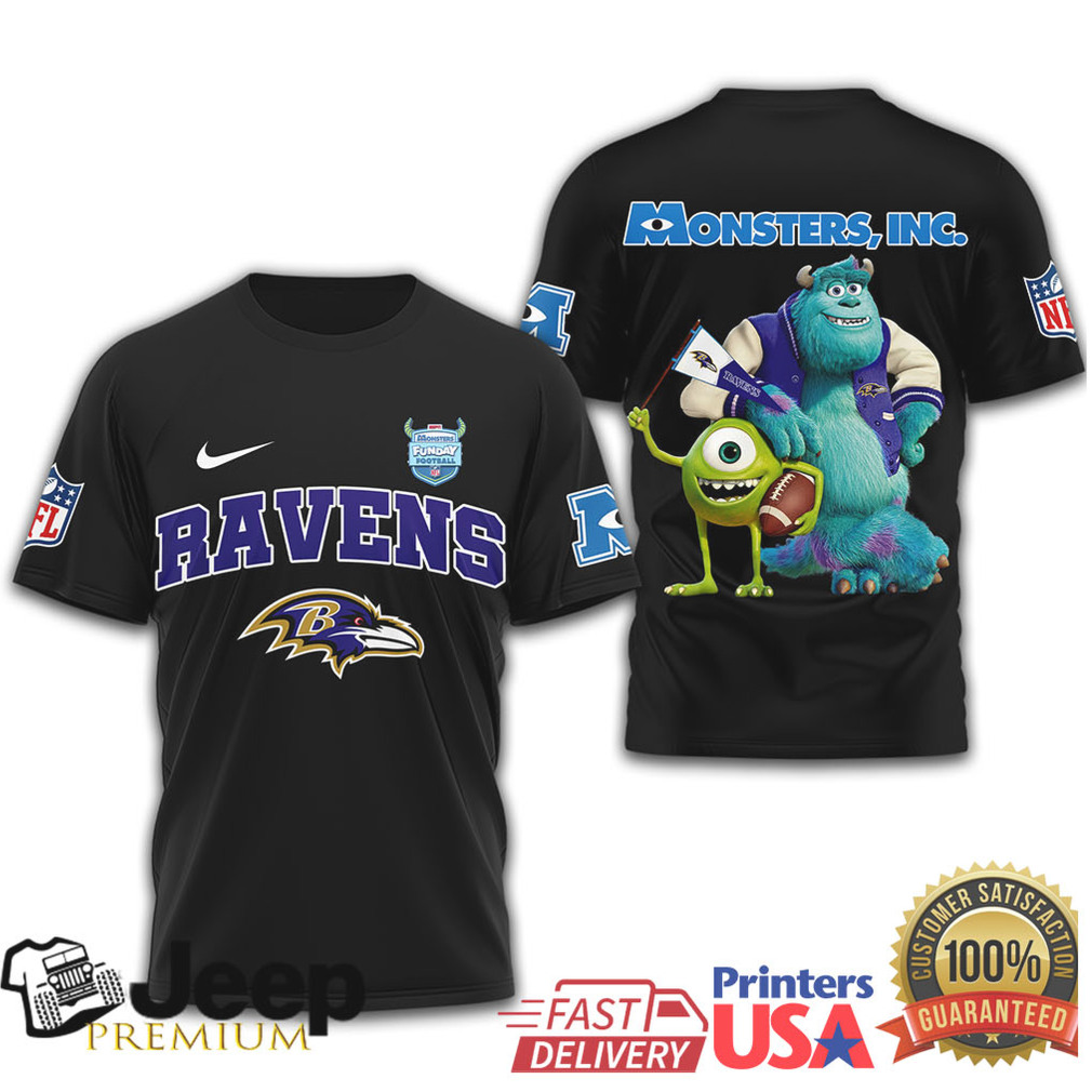 Monsters Inc x Baltimore Ravens Mike & Sulley NFL Fan T Shirt Monsters Inc x Baltimore Ravens Mike & Sulley NFL Fan T Shirt