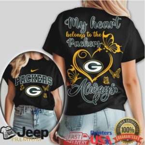 My Heart Belongs To The Green Bay Packers Always Fan T Shirt My Heart Belongs To The Green Bay Packers Always Fan T Shirt