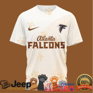 NFL Atlanta Falcons International Cat Day Paw Print Graphic T Shirt