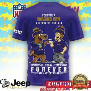NFL Baltimore Ravens x Scooby Doo Custom Name Forever Fan T Shirt