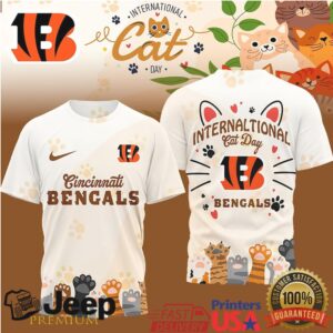 NFL Cincinnati Bengals International Cat Day Paw Print Graphic T Shirt