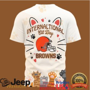 NFL Cleveland Browns International Cat Day Paw Print Graphic T Shirt NFL Cleveland Browns International Cat Day Paw Print Graphic T Shirt