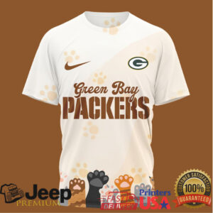 NFL Green Bay Packers International Cat Day Paw Print Graphic T Shirt