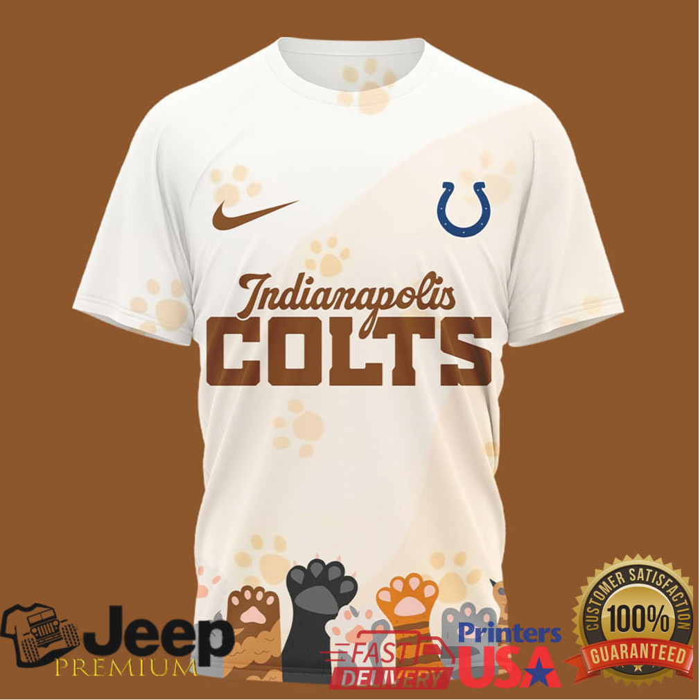 NFL Indianapolis Colts International Cat Day Paw Print Graphic T Shirt NFL Indianapolis Colts International Cat Day Paw Print Graphic T Shirt