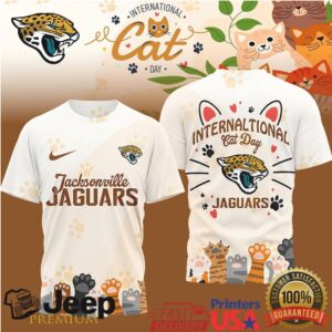 NFL Jacksonville Jaguars International Cat Day Paw Print Graphic T Shirt