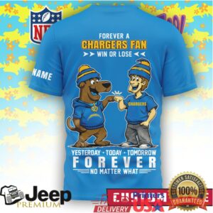 NFL Los Angeles Chargers x Scooby Doo Personalized Forever Fan T Shirt