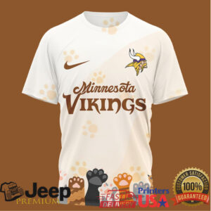 NFL Minnesota Vikings International Cat Day Paw Print Graphic T Shirt