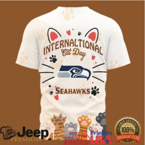 NFL Seattle Seahawks International Cat Day Paw Print Graphic T Shirt NFL Seattle Seahawks International Cat Day Paw Print Graphic T Shirt