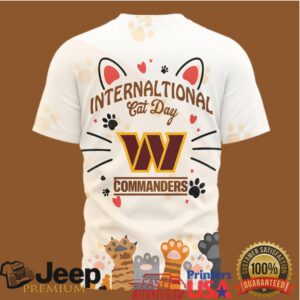 NFL Washington Commanders International Cat Day Paw Print Graphic T Shirt NFL Washington Commanders International Cat Day Paw Print Graphic T Shirt