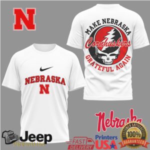 Nebraska Cornhuskers “Make Nebraska Grateful Again” Skull T Shirt