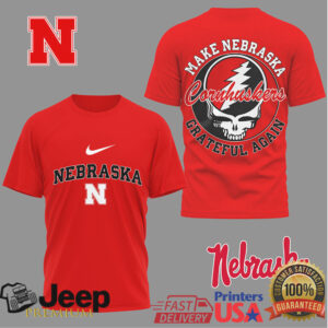 Nebraska Cornhuskers “Make Nebraska Grateful Again” Skull T Shirt