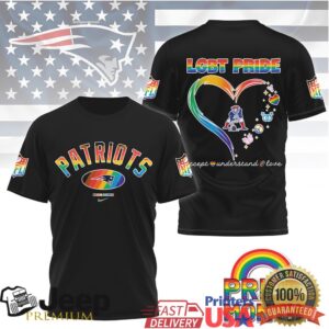 New England Patriots LGBT Pride Month Rainbow Heart T Shirt