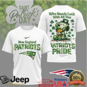 New England Patriots St. Patrick’s Day Snoopy Pride Green Tee New England Patriots St. Patrick’s Day Snoopy Pride Green Tee