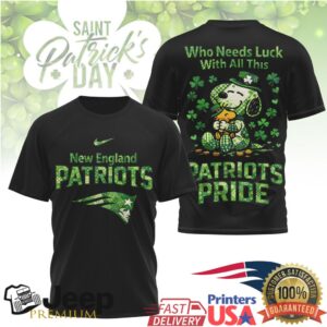 New England Patriots St. Patrick's Day Snoopy Pride Green Tee
