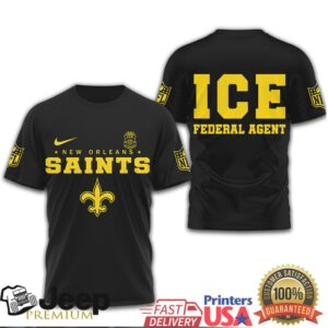 New Orleans Saints ICE Federal Agent Style Fleur de lis T Shirt New Orleans Saints ICE Federal Agent Style Fleur de lis T Shirt