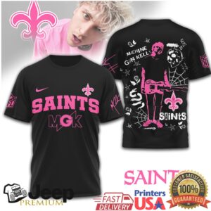 New Orleans Saints Machine Gun Kelly MGK Pink T Shirt