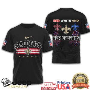 New Orleans Saints Patriotic July 4th Fleur de lis Stars & Stripes T Shirt New Orleans Saints Patriotic July 4th Fleur de lis Stars & Stripes T Shirt