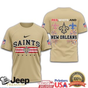 New Orleans Saints Patriotic July 4th Fleur de lis Stars & Stripes T Shirt