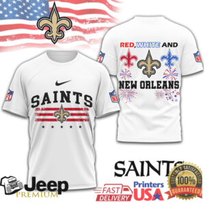 New Orleans Saints Patriotic July 4th Fleur de lis Stars & Stripes T Shirt