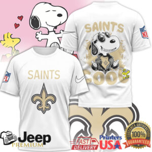 New Orleans Saints Snoopy Joe Cool NFL Graphic T Shirt