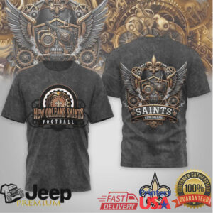 New Orleans Saints Steampunk Fleur de lis Mechanical Gear T Shirt New Orleans Saints Steampunk Fleur de lis Mechanical Gear T Shirt