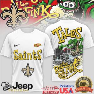 New Orleans Saints Tales of the Rat Fink Custom Graphic NFL Fan T Shirt