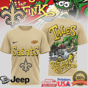 New Orleans Saints Tales of the Rat Fink Custom Graphic NFL Fan T Shirt