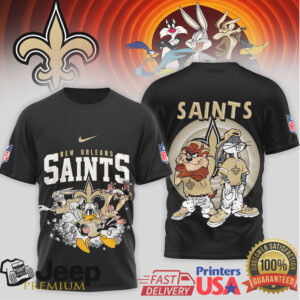 New Orleans Saints x Looney Tunes Characters NFL T Shirt New Orleans Saints x Looney Tunes Characters NFL T Shirt