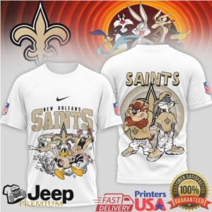 New Orleans Saints x Looney Tunes Characters NFL T Shirt