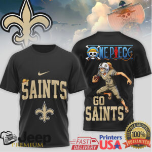 New Orleans Saints x One Piece Luffy Gear 5 Style NFL T Shirt New Orleans Saints x One Piece Luffy Gear 5 Style NFL T Shirt