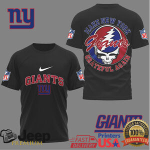 New York Giants Make New York Grateful Again Skull NFL T Shirt