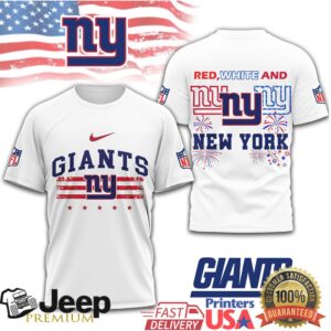 New York Giants Red White and Blue Patriotic Independence Day T Shirt