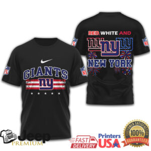 New York Giants Red White and Blue Patriotic Independence Day T Shirt
