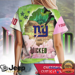 New York Giants Wicked Emerald City Custom Name & Number T Shirt