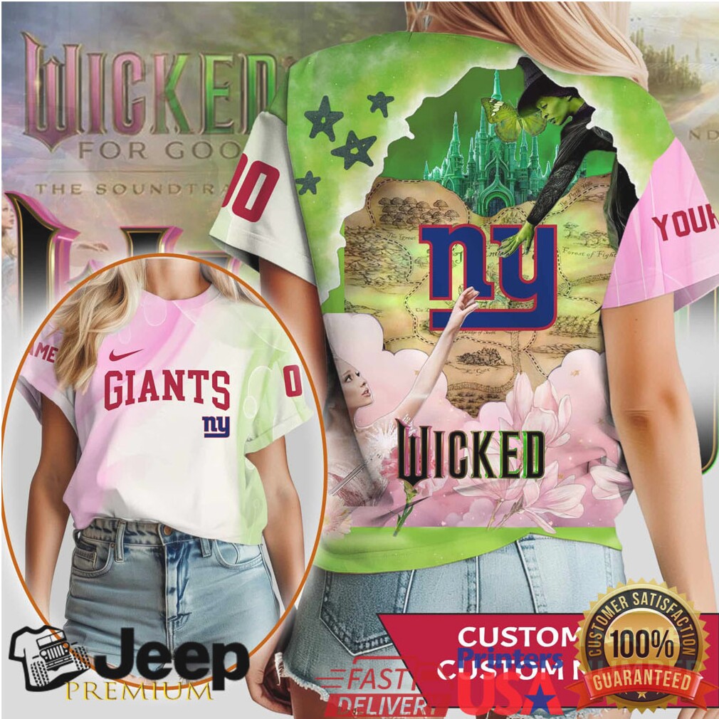 New York Giants Wicked Emerald City Custom Name & Number T Shirt New York Giants Wicked Emerald City Custom Name & Number T Shirt