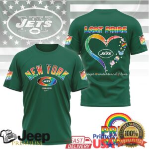 New York Jets LGBT Pride Month Rainbow Heart T Shirt