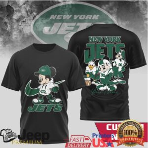 New York Jets Mickey Mouse and Friends Custom Name Football T Shirt New York Jets Mickey Mouse and Friends Custom Name Football T Shirt