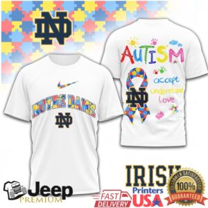Notre Dame Fighting Irish Autism Awareness Puzzle Ribbon T Shirt