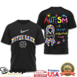 Notre Dame Fighting Irish Autism Awareness Support Graphic T Shirt Notre Dame Fighting Irish Autism Awareness Support Graphic T Shirt