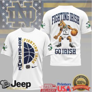 Notre Dame Fighting Irish Scooby Doo Basketball Graphic T Shirt Notre Dame Fighting Irish Scooby Doo Basketball Graphic T Shirt